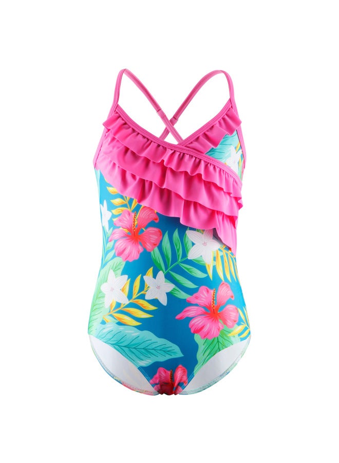 2023 Girls' Swimwear Girl's Ruffled Swimwear Quick-drying Children's Swimwear-Color:YY 201-3- - Image 1